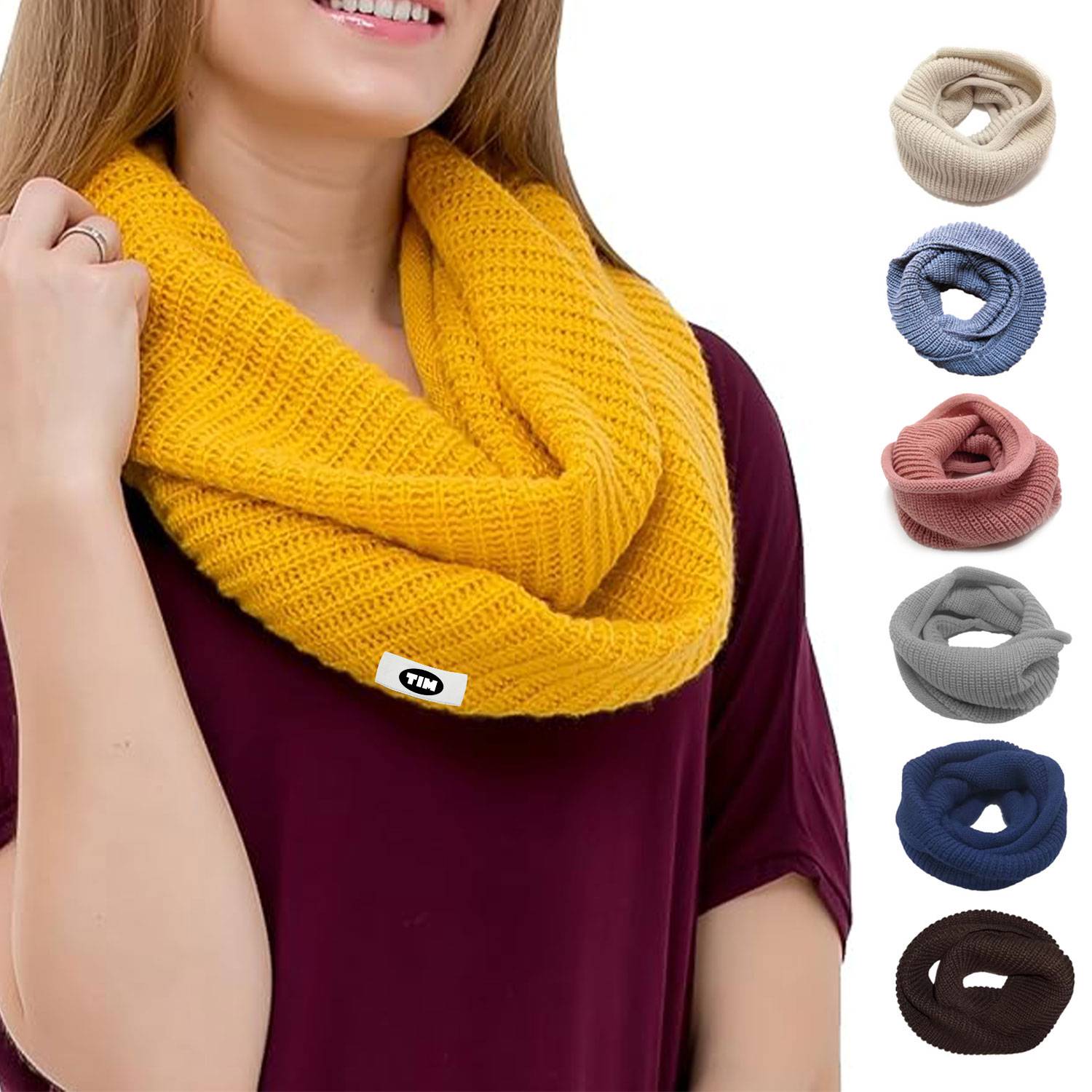 Womens Winter Warm Circle Loop Scarf 1