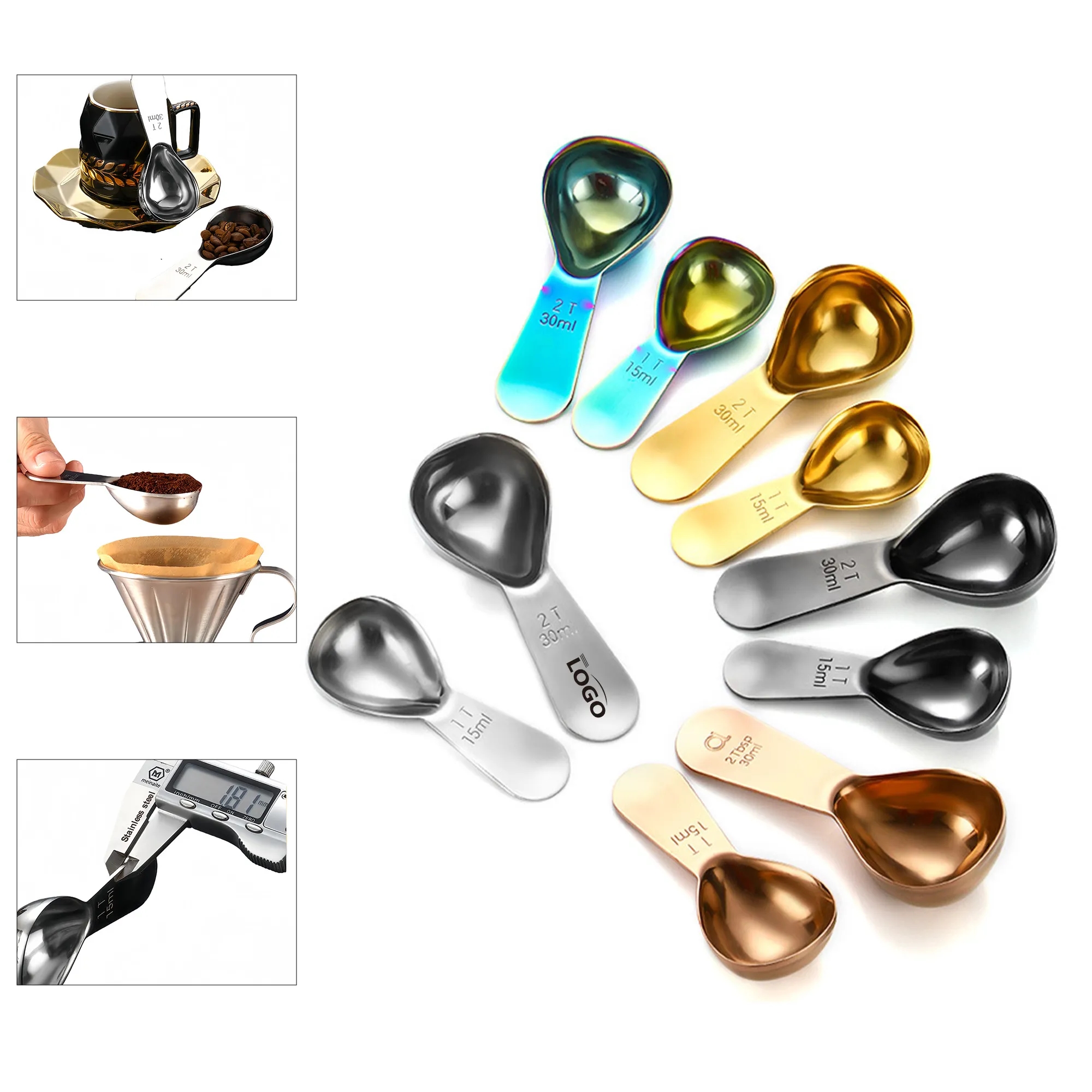 Stainless Steel Coffee Scoop With Measuring Marks