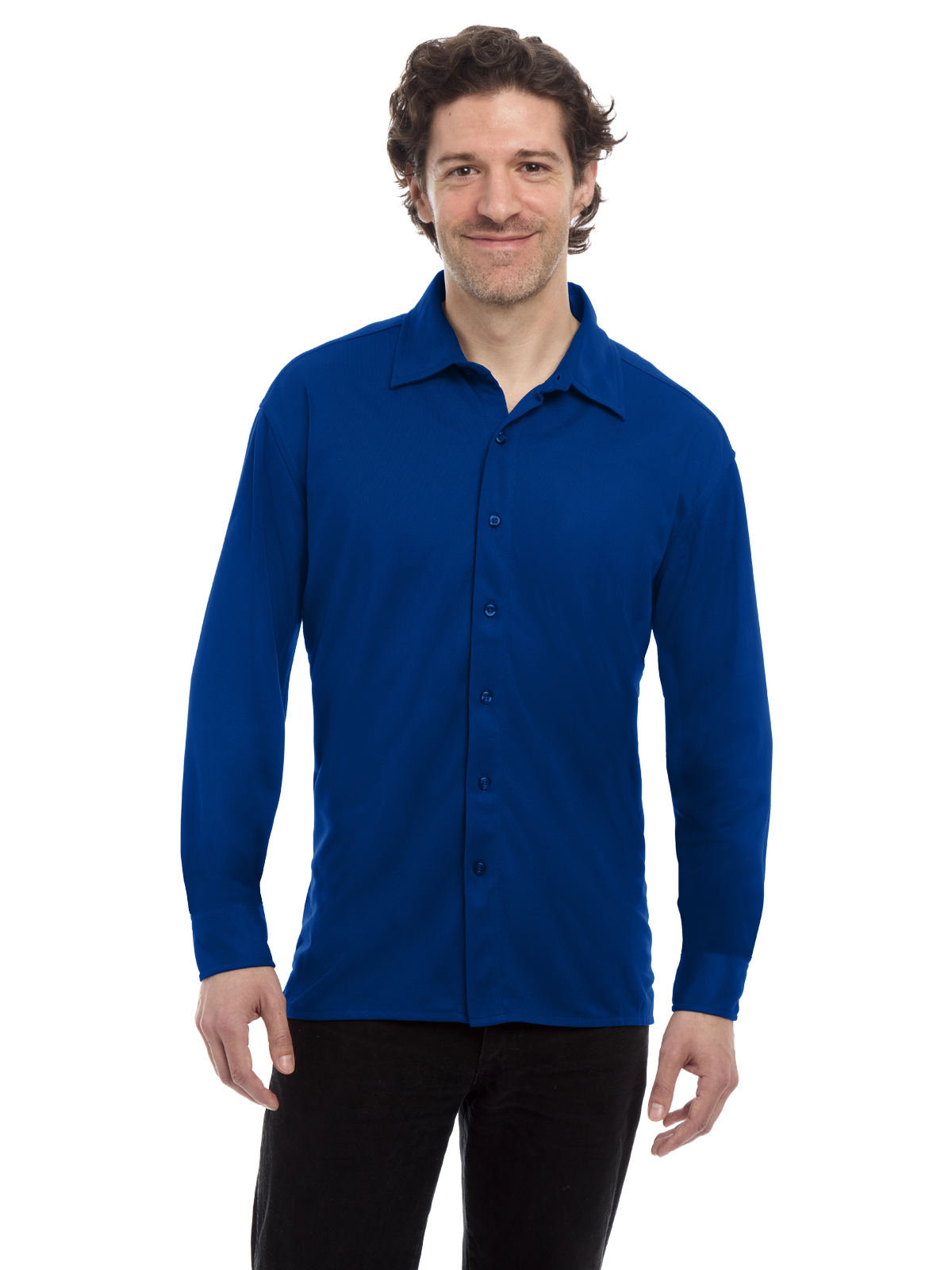 Blue Generation - Men's Pocketless Knit Stretch Woven Shirt 5