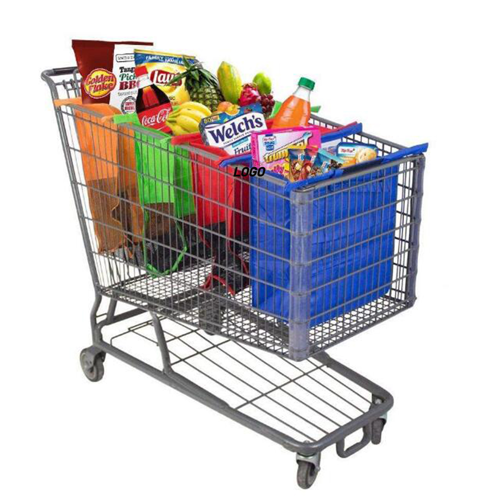Reusable Shopping Cart Grocery Organizer bag Set of 4 4