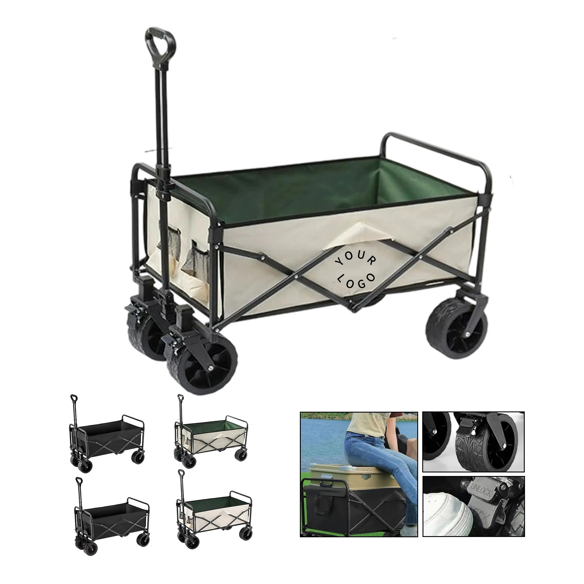 Folding Picnic Cart with Brakes 2