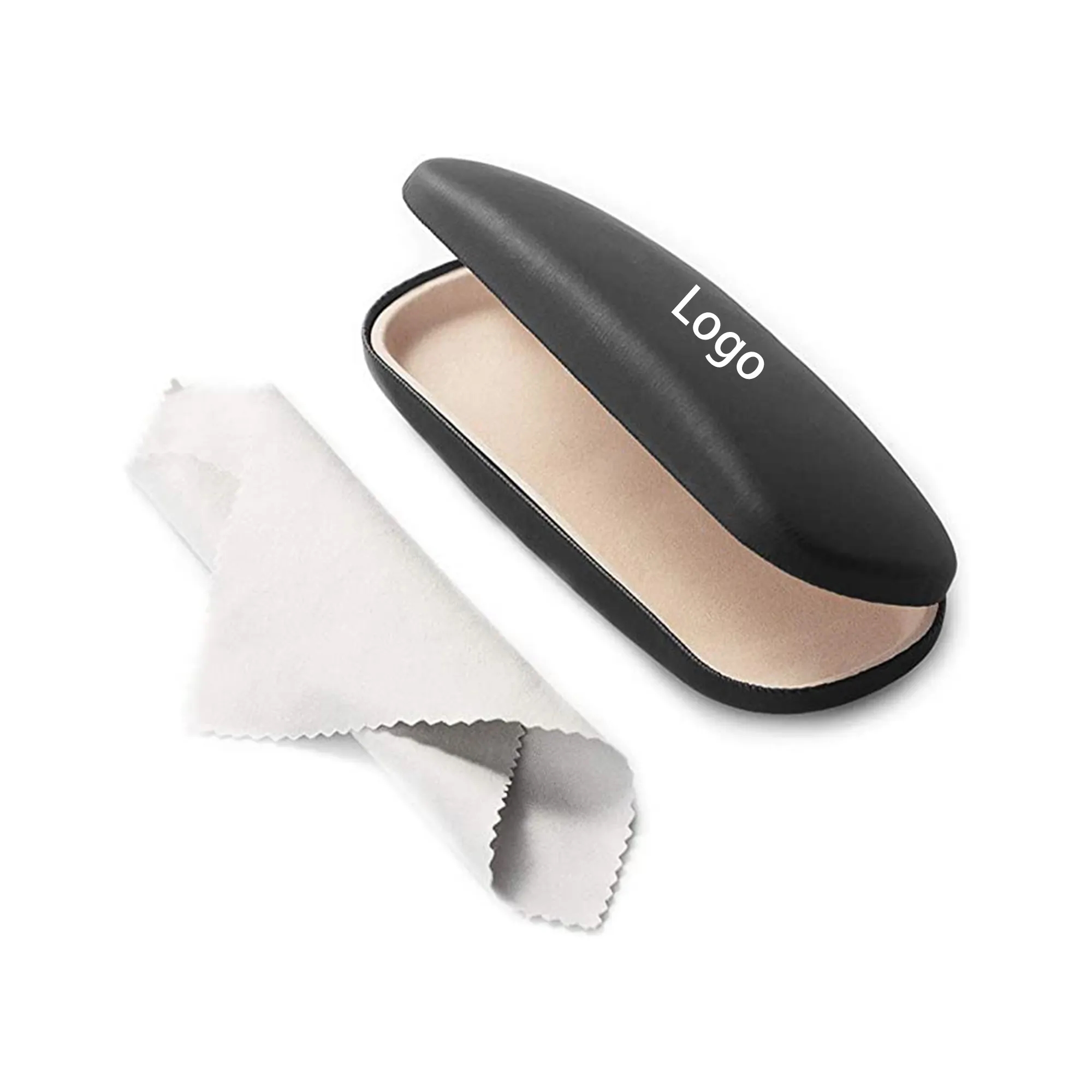 MOQ 200pcs PU Hard Shell Glasses Case With Cloth 2