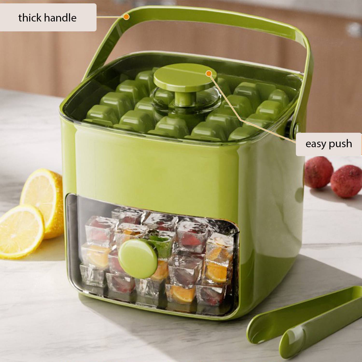 Press Ice Cube Mold Trays Double Layer w/ Tweezer 10