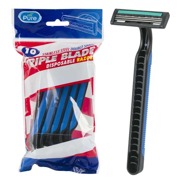 Men's Triple Blade Disposable Razor - 10 Pack 2