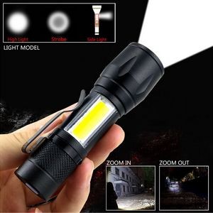 Portable Mini Zoom Function LED Flashlight with Clip 2