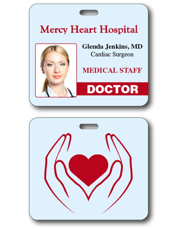 Extra-Thick Laminated I.D./Event Badge with Punch - 3.625x3.125 - 24 pt. 1