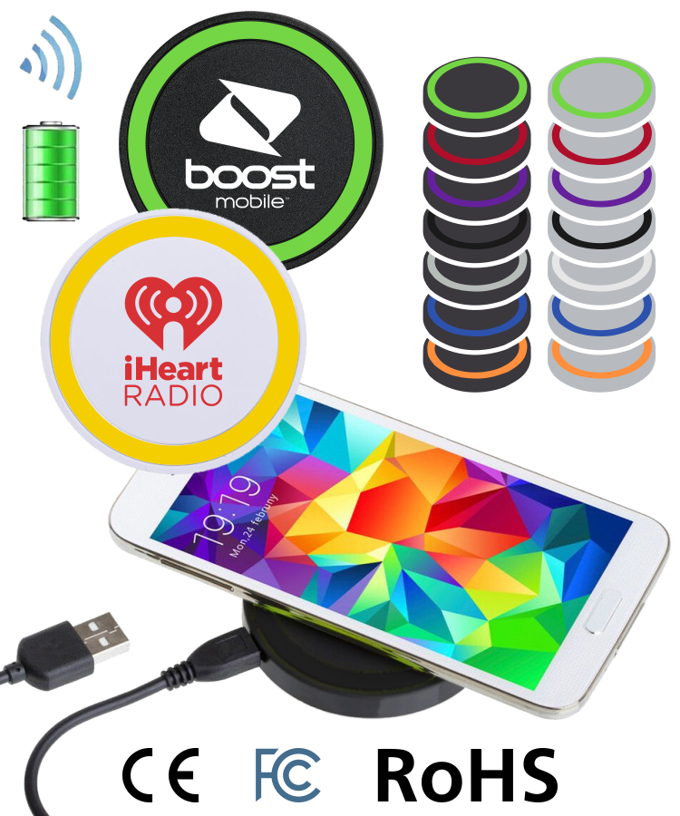 Union Printed, QI Wireless Charger Pad - 1-Color Print 2