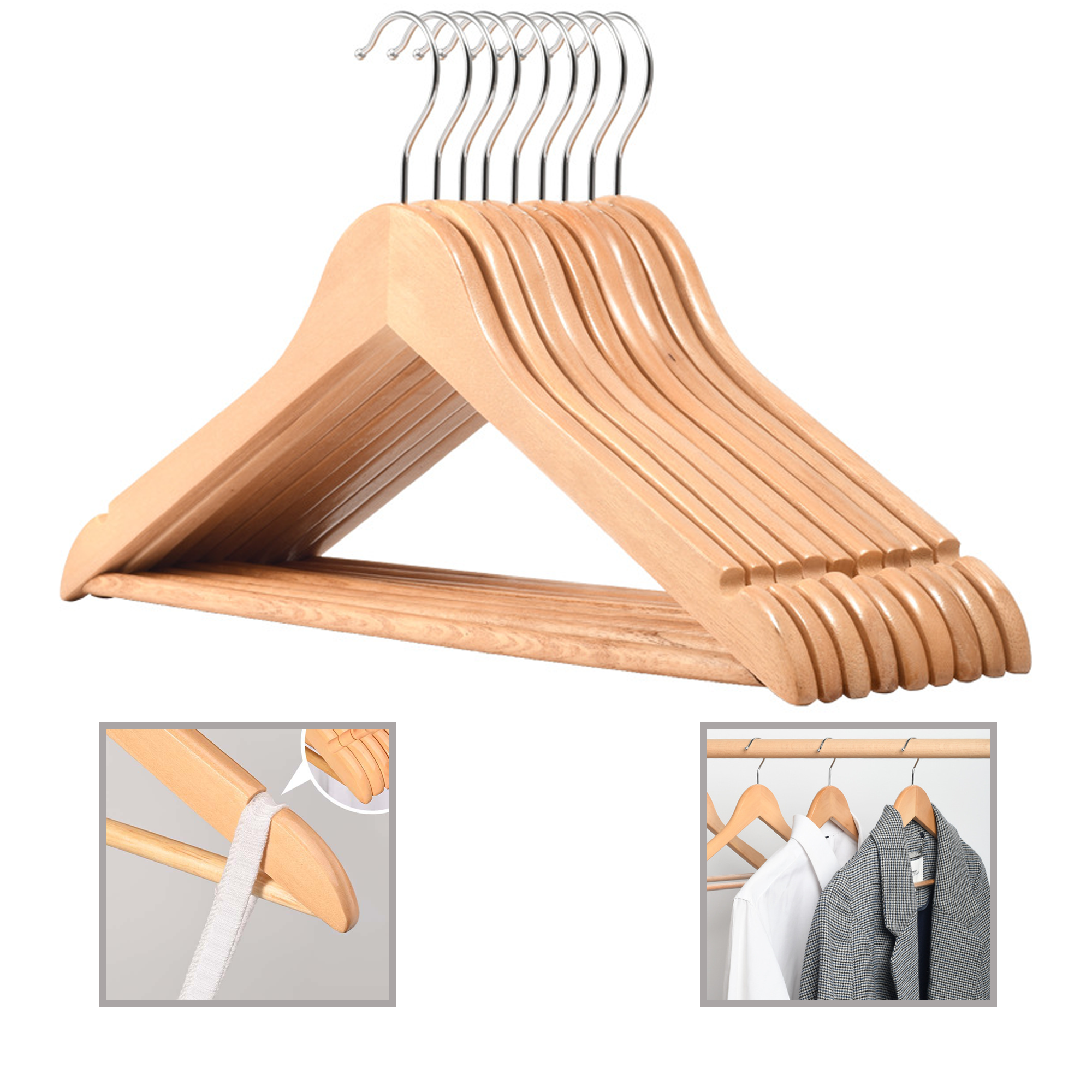 Solid Wood Garment Hangers 2