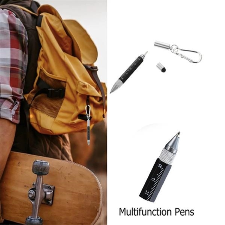 Multitool Touchscreen Pen with Ruler Carabiner Screwdriver 2