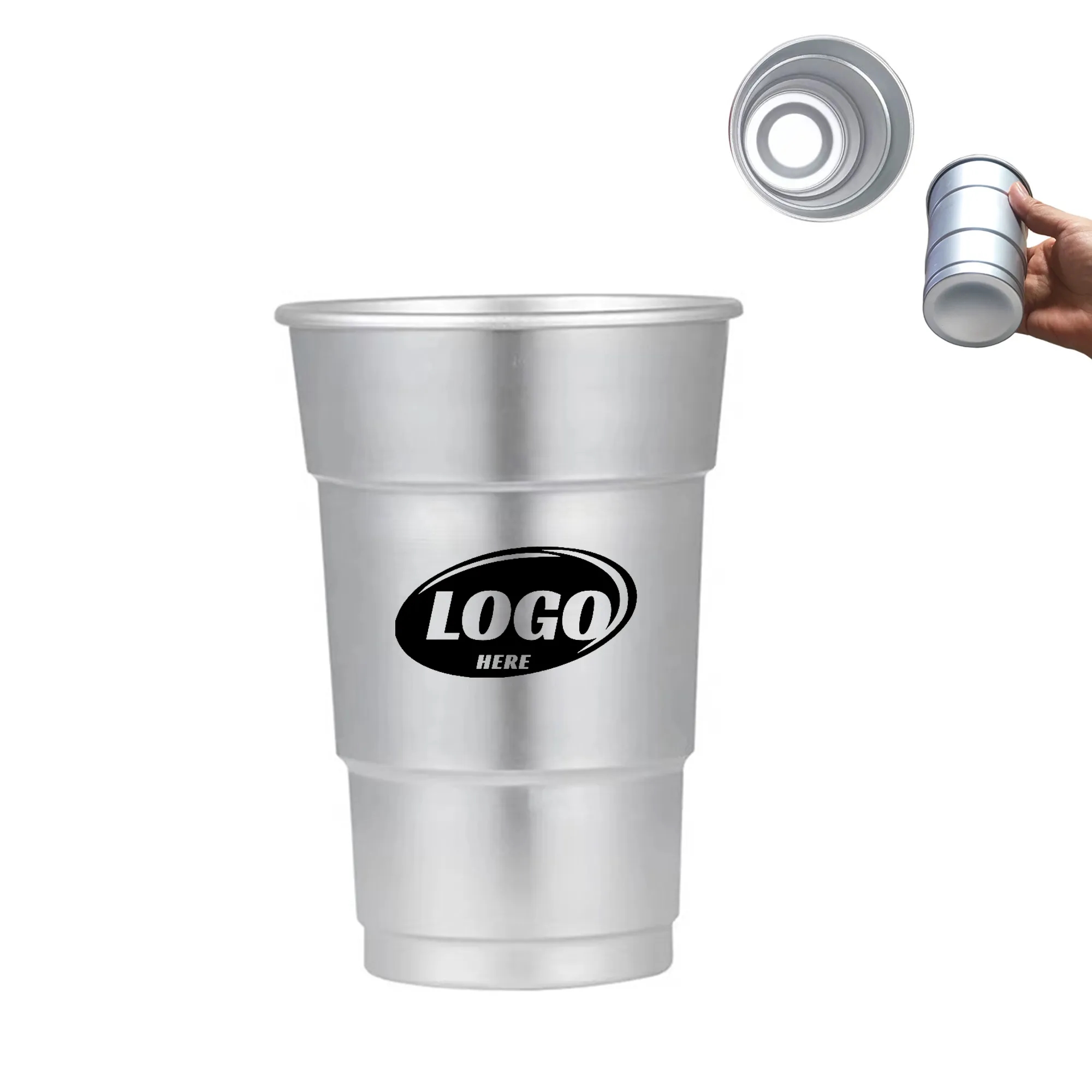 16oz Recyclable Aluminum Cup MOQ 50pcs