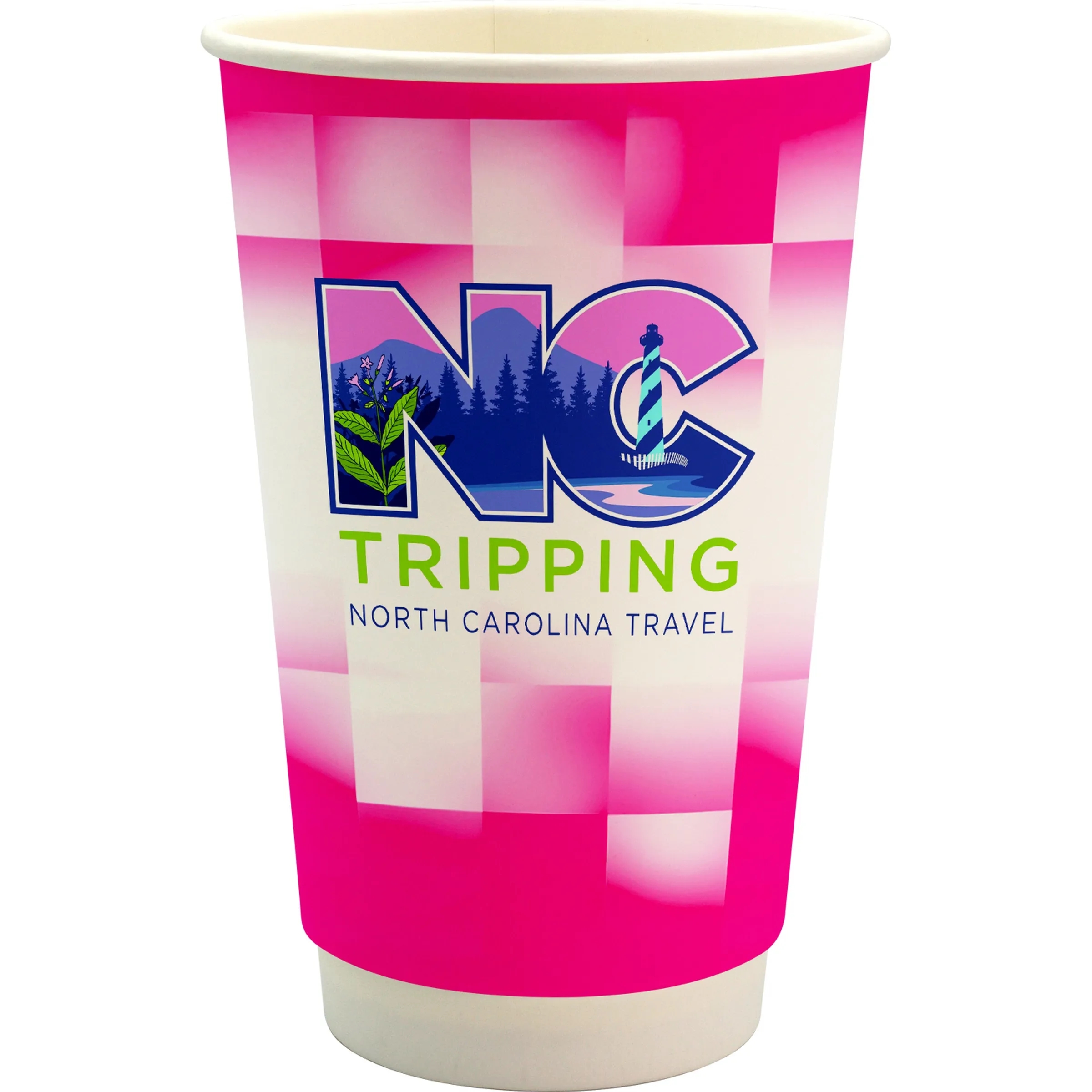16 oz. Full Color Shaded Checkers Paper Cup 16