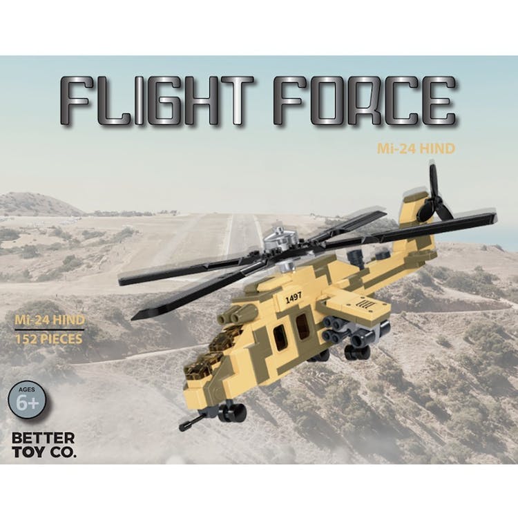 Mi-24 Hind Helicopter Building Brick Kit -152 Pieces Ages 6+