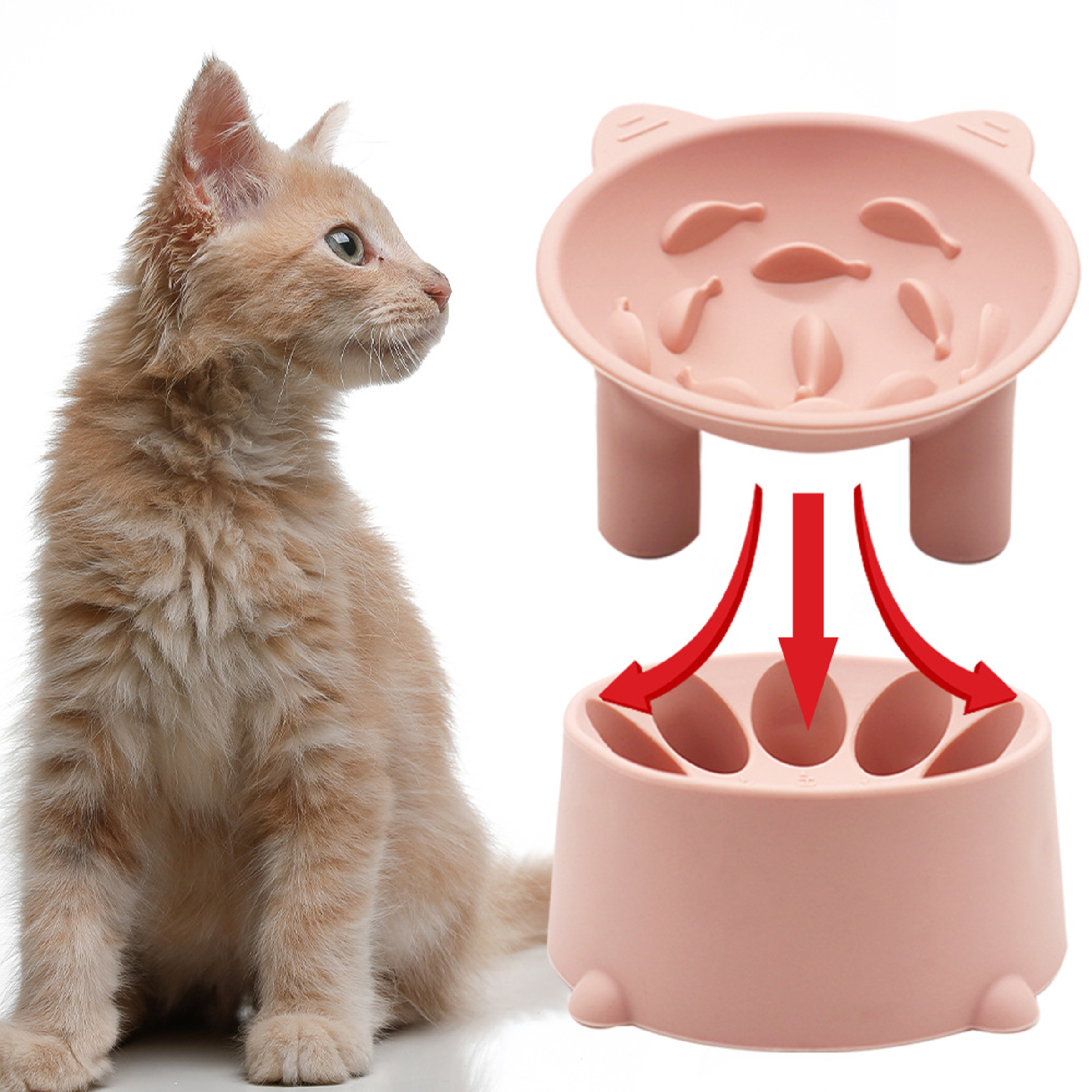Silicone Adjustable Neck Protection Slow Eating Bowl 8