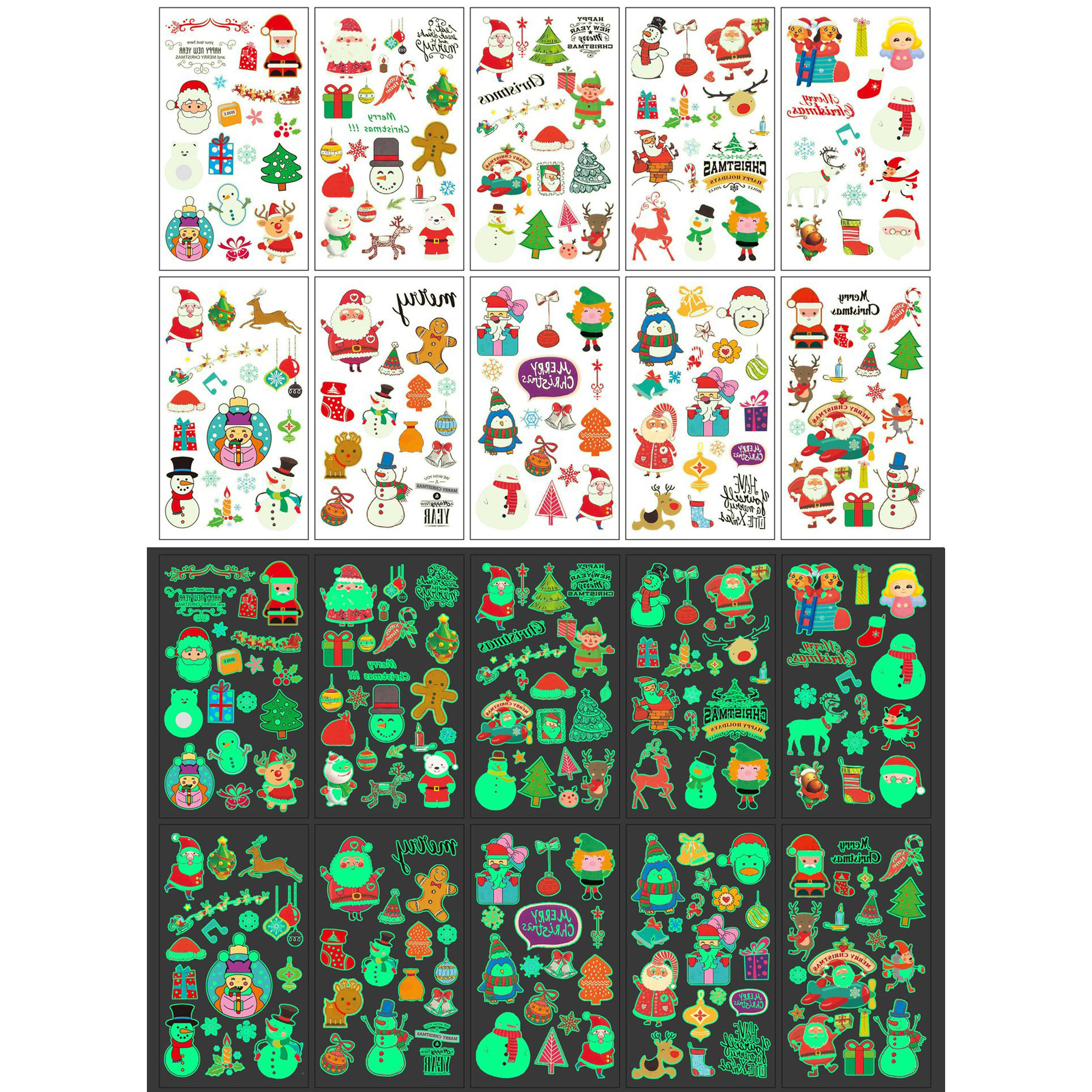 Christmas Glow Temporary Tattoo Stickers 2