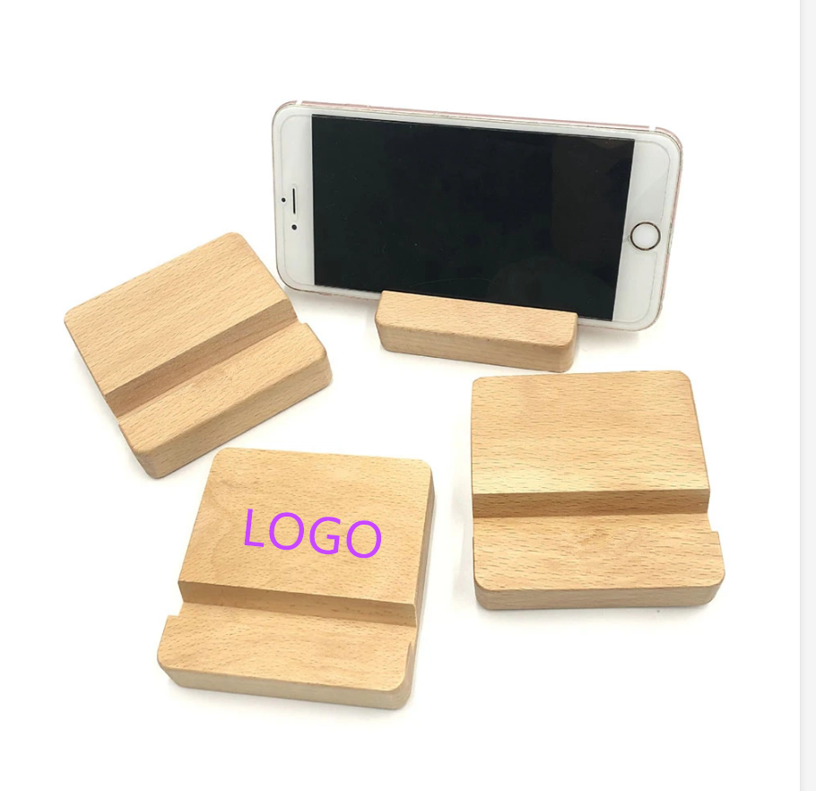 2.4"" x 3.1"" - Laser Engraved Wood Phone Holder 1