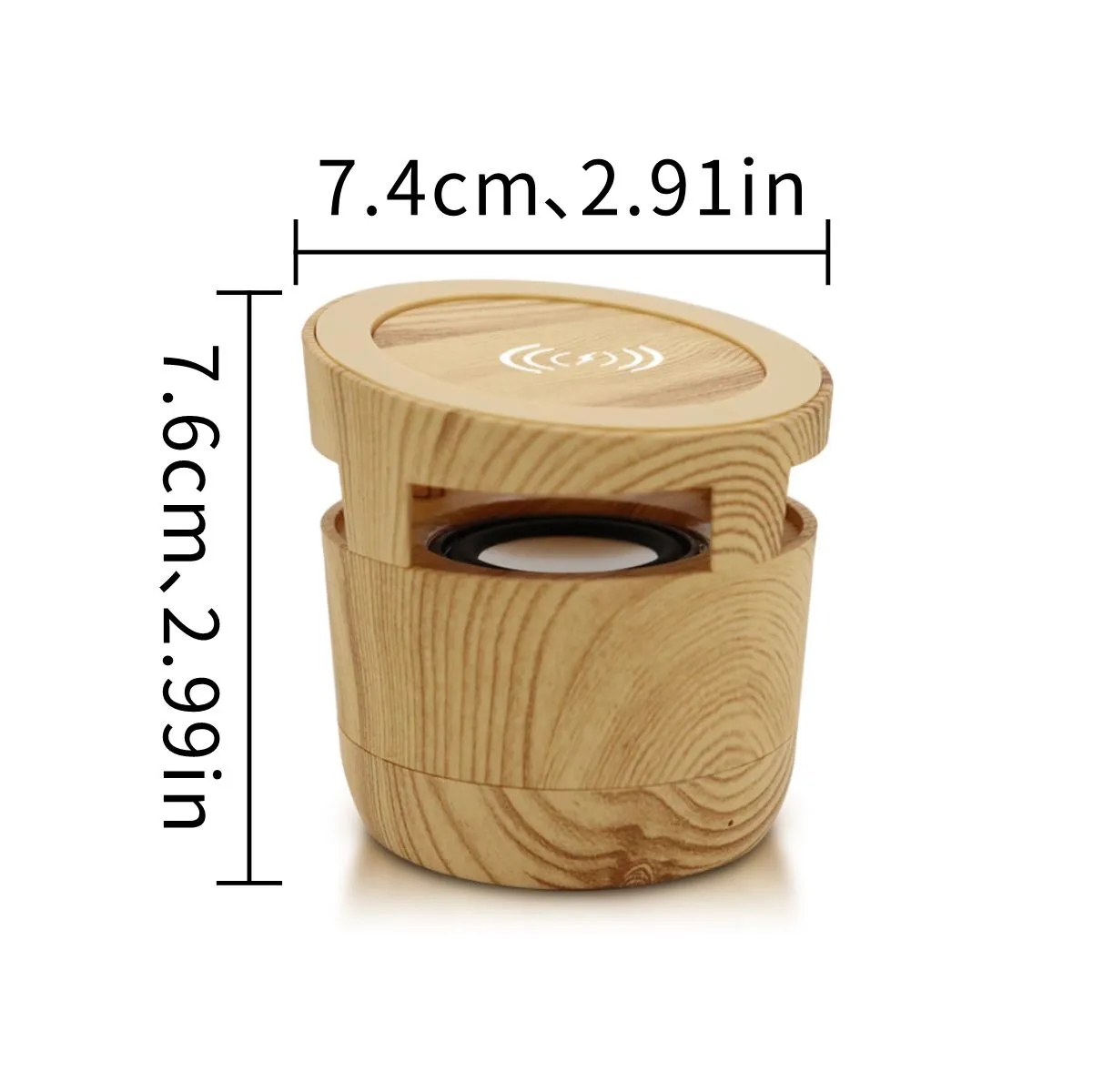 2 In 1 Wood Grain Wireless Charger With Bluetooth Speaker 3