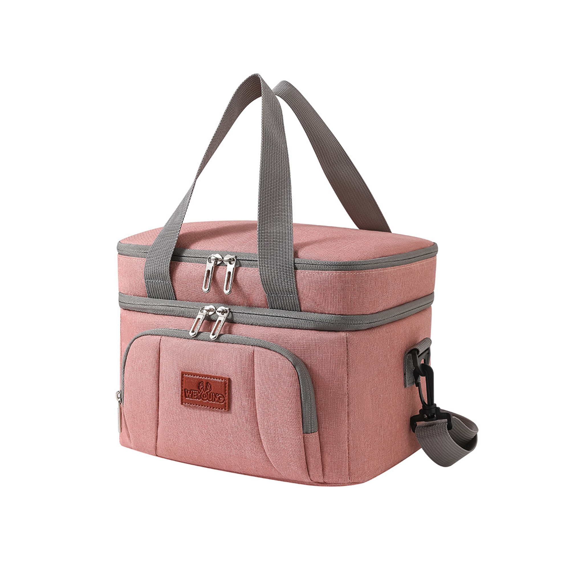 Insulated Dual Compartment Lunch Tote 9.2" Length X 7.4" Width X 8.2" Height 9