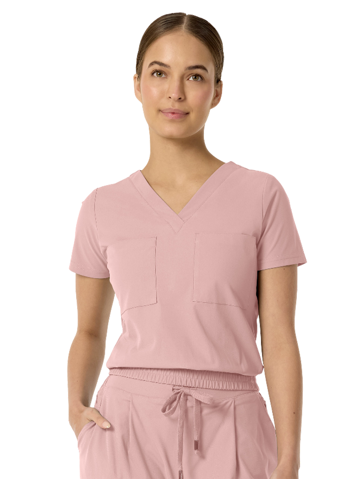 Parkley Kinetic - Women's Two-Pocket CELINE Tuck Band V-Neck Top 13
