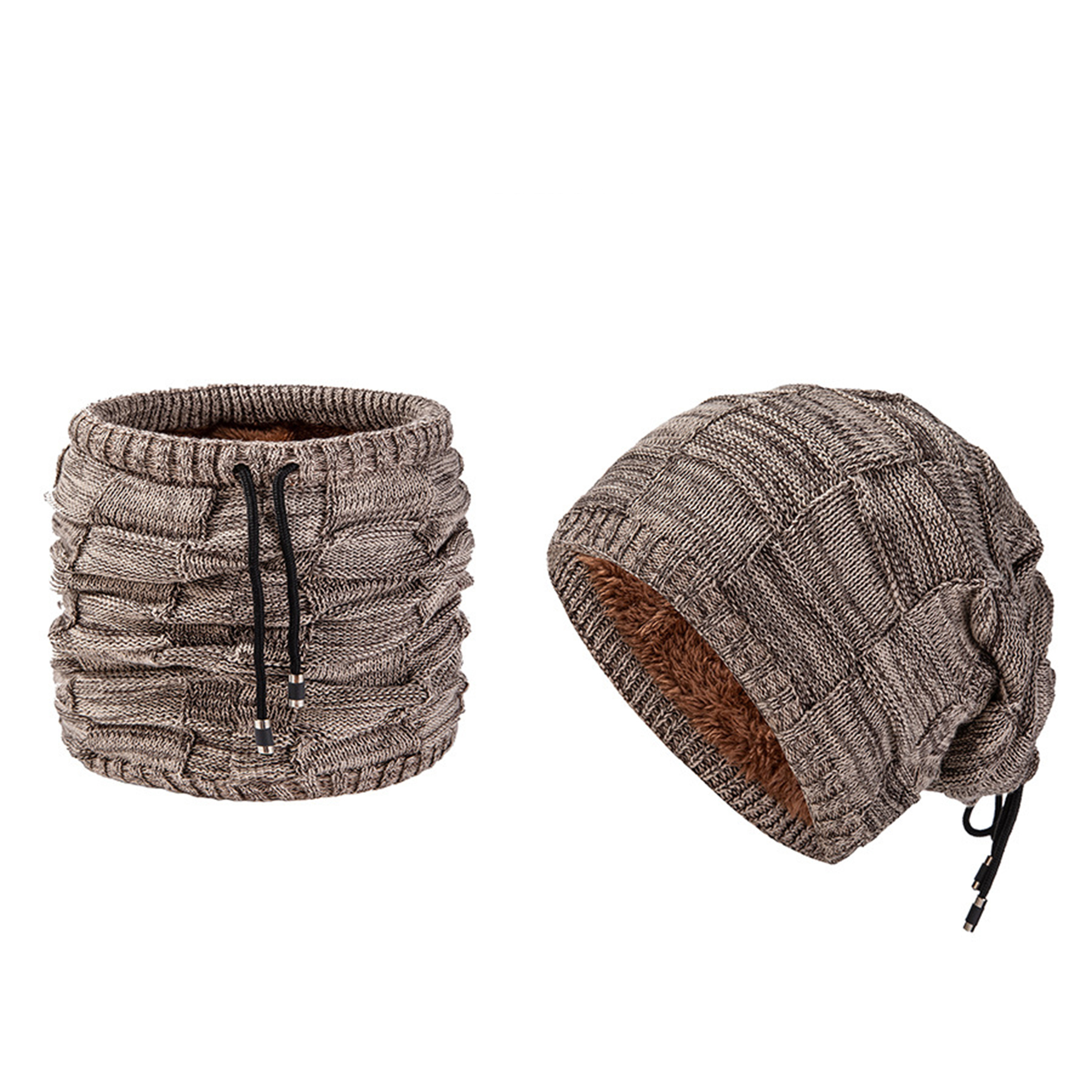 Winter Double use Fleece Neck Warmer Scarf Beanie Hat 2