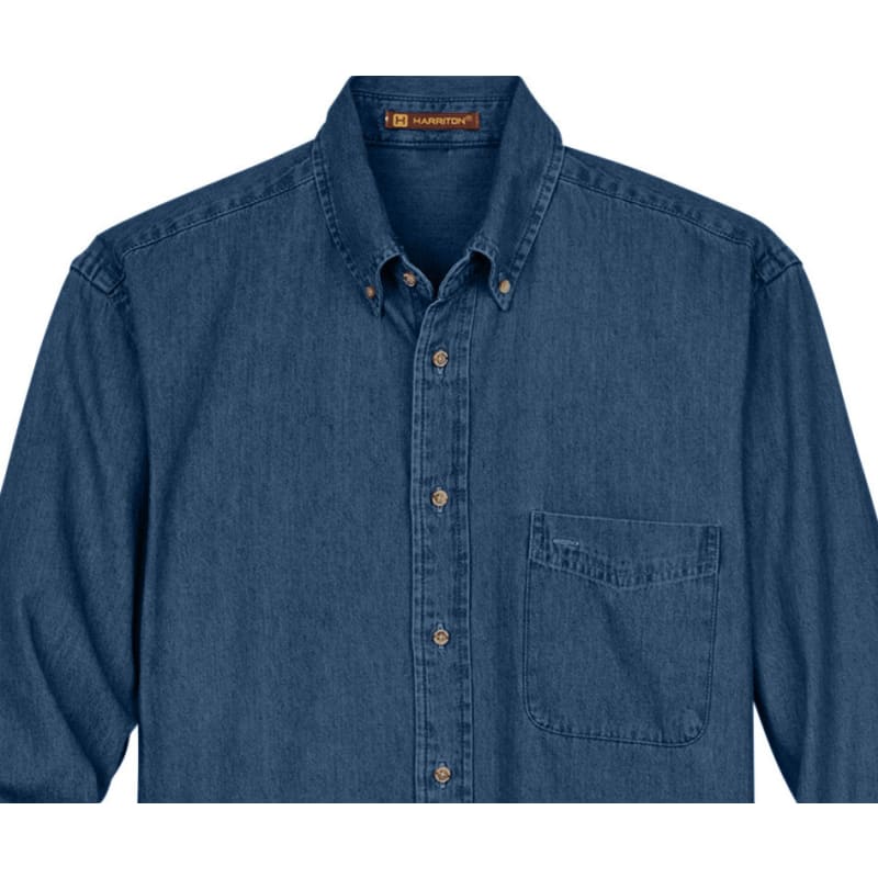 Harriton Men's Tall 6.5 Oz. Long-Sleeve Denim Shirt 7