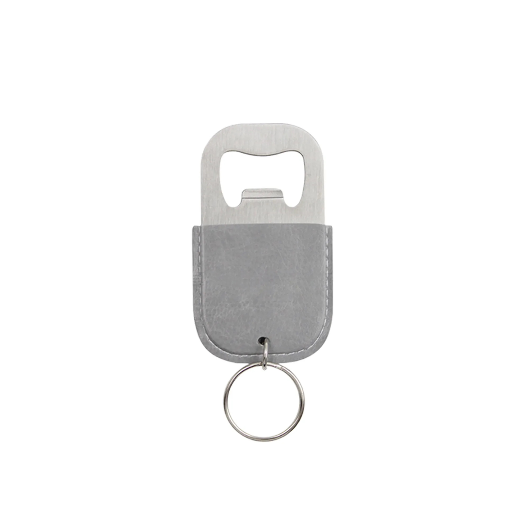 MOQ100 PU Stainless Steel Bottle Opener Keychain 2