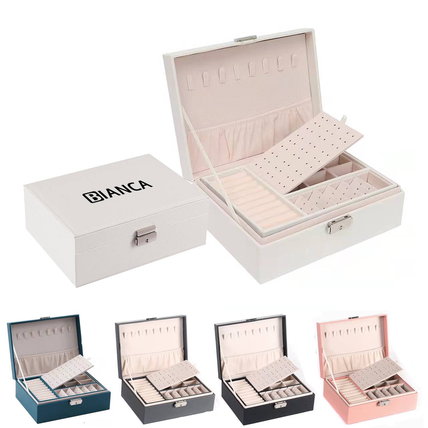 2 Layer Women Jewelry Box Organizer