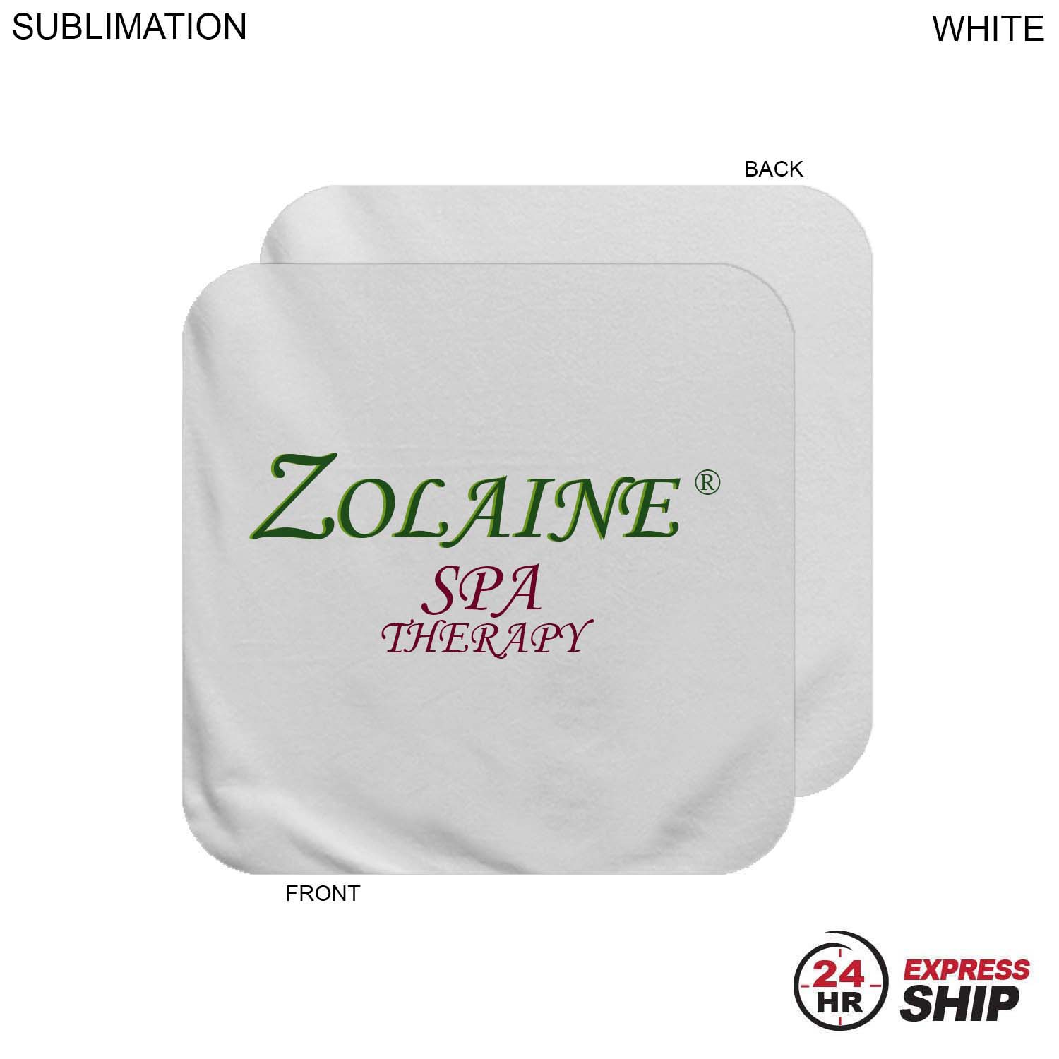 24 Hr Express Ship - Plush and Soft White Velour Terry Cotton Blend Face Cloth, 12x12, Sublimated 7