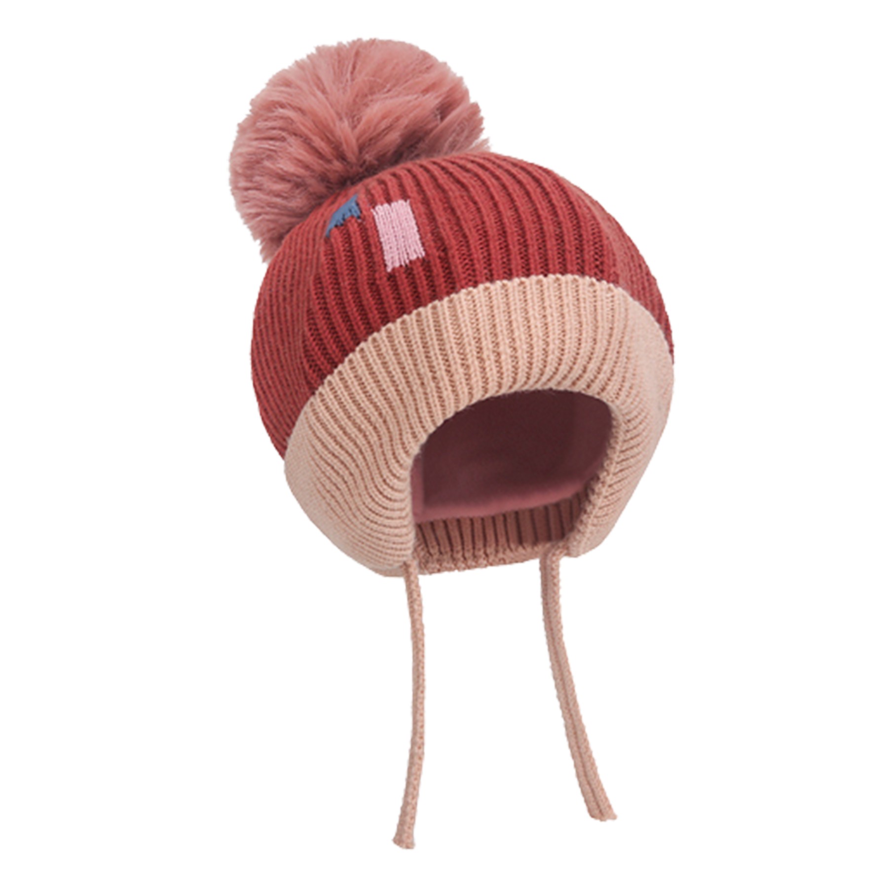 Contrast Pom-Pom Knitted Cap For Kids 5