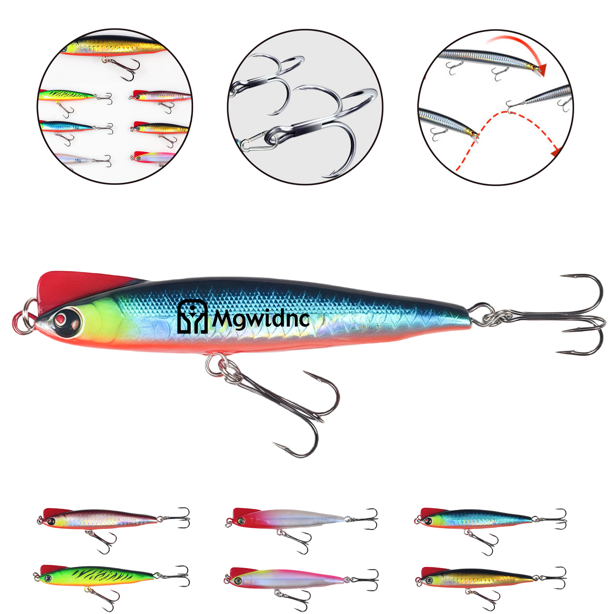 18g 3.94" Sinking Pencil Lure for Bass and Perch 8