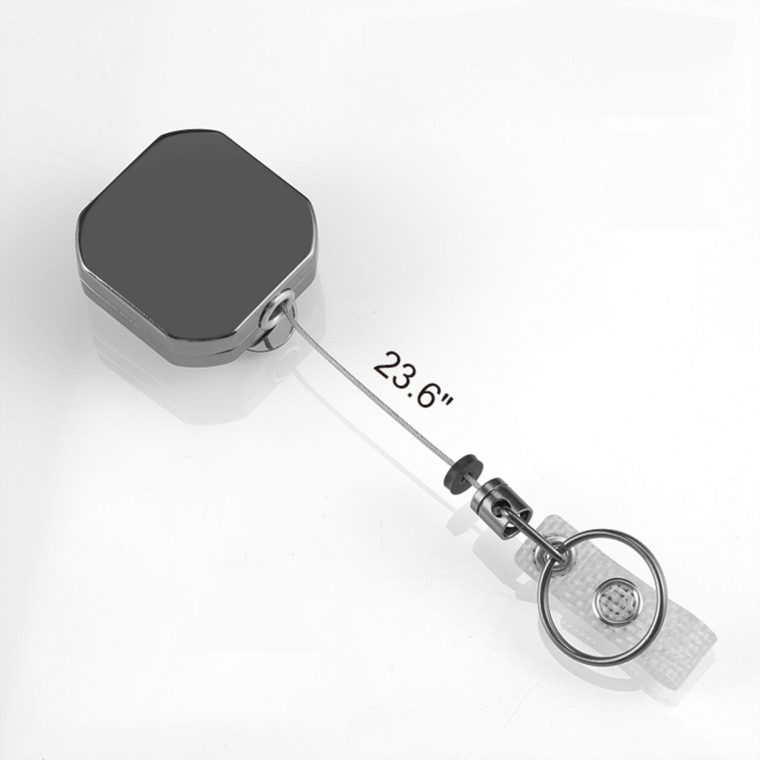 Square Heavy Duty Metal Badge Reel w/ Belt Clip 2