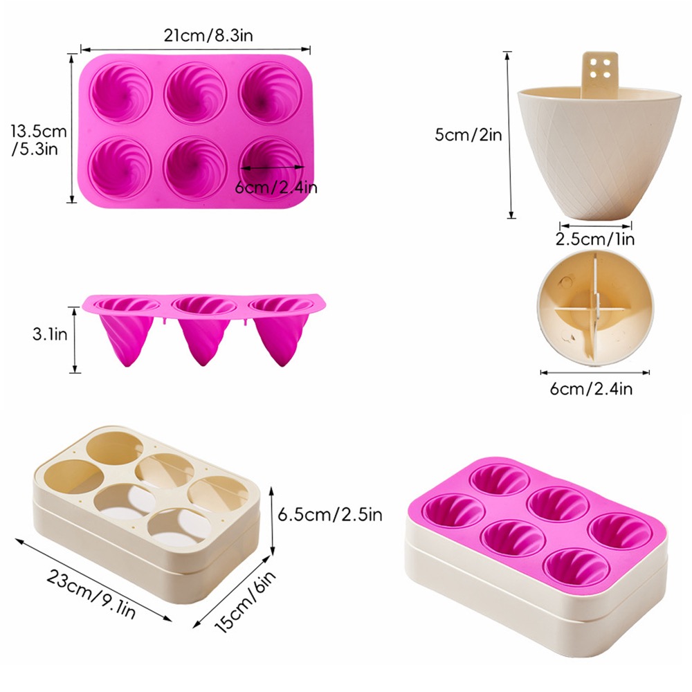 6 Pcs Cone Shape Ice Pop Mold 6