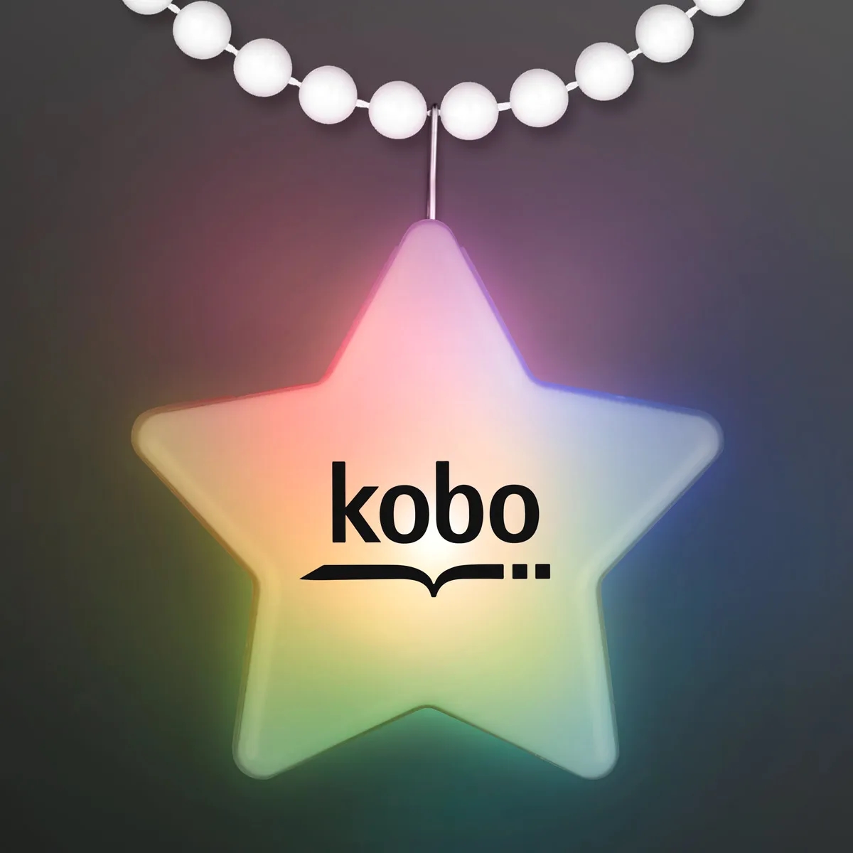 Multicolor LED Glow Star Clip-On Light Badge with White Bead 1