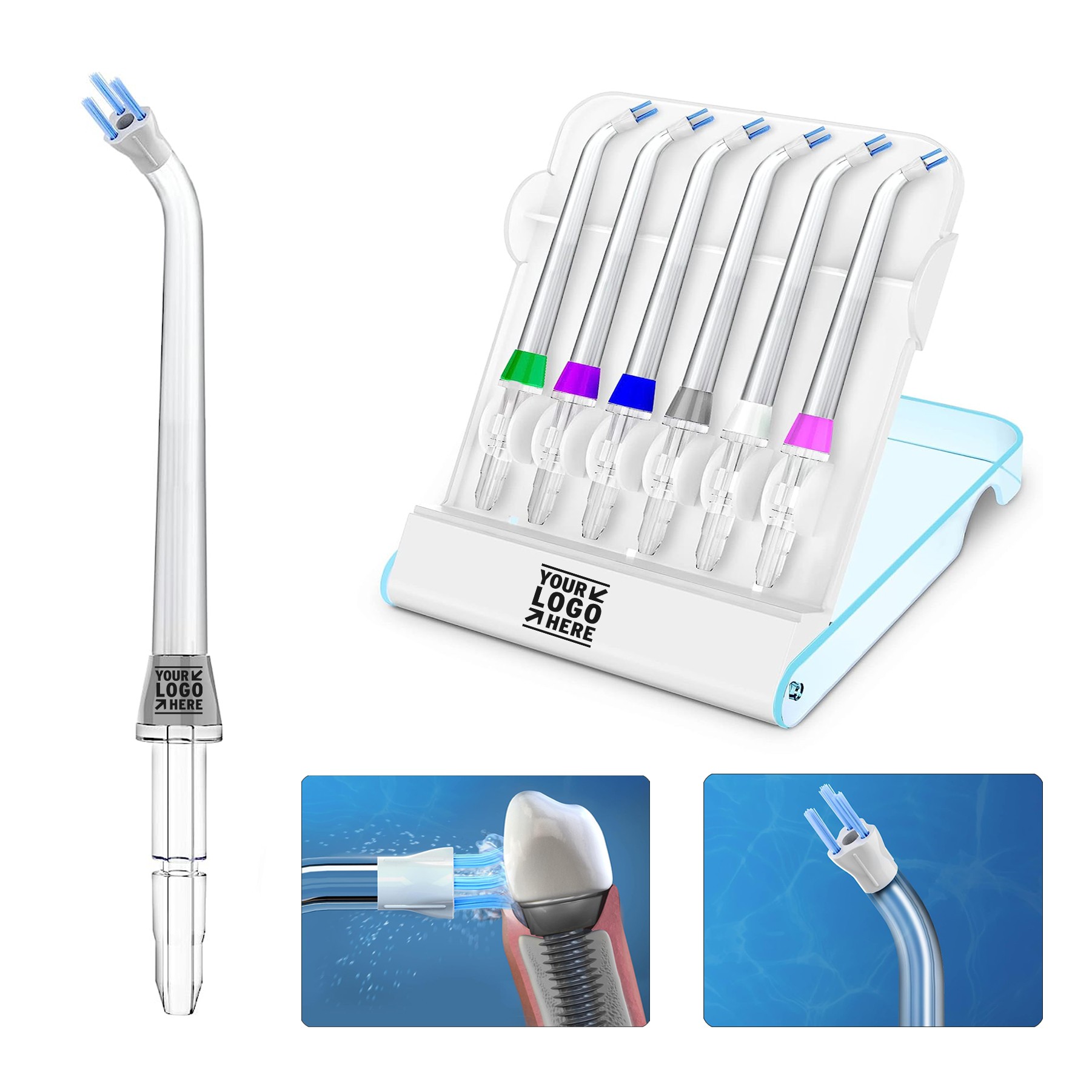Compatible With Waterpik Water Flossers Plaque Remove Brisles 6Pcs Multiple Replacement Tips 2