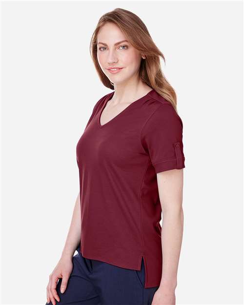 Women's CrownLux Performance® Plaited Rolled Sleeve Shirt - DG20WB 46