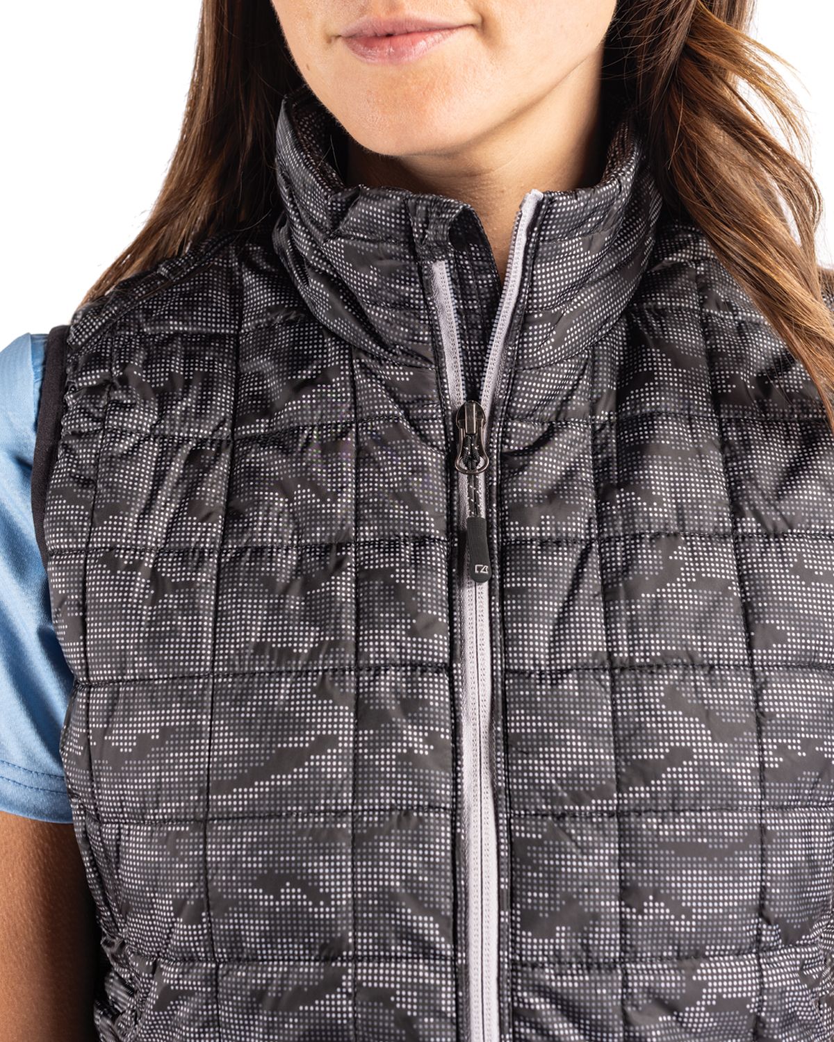 Rainier PrimaLoft Womens Eco Insulated Full Zip Printed Puffer Vest