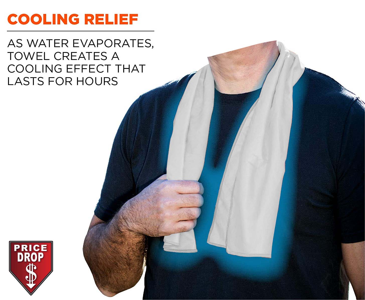 White Cooling Towel, 12"x40", Blanks 3