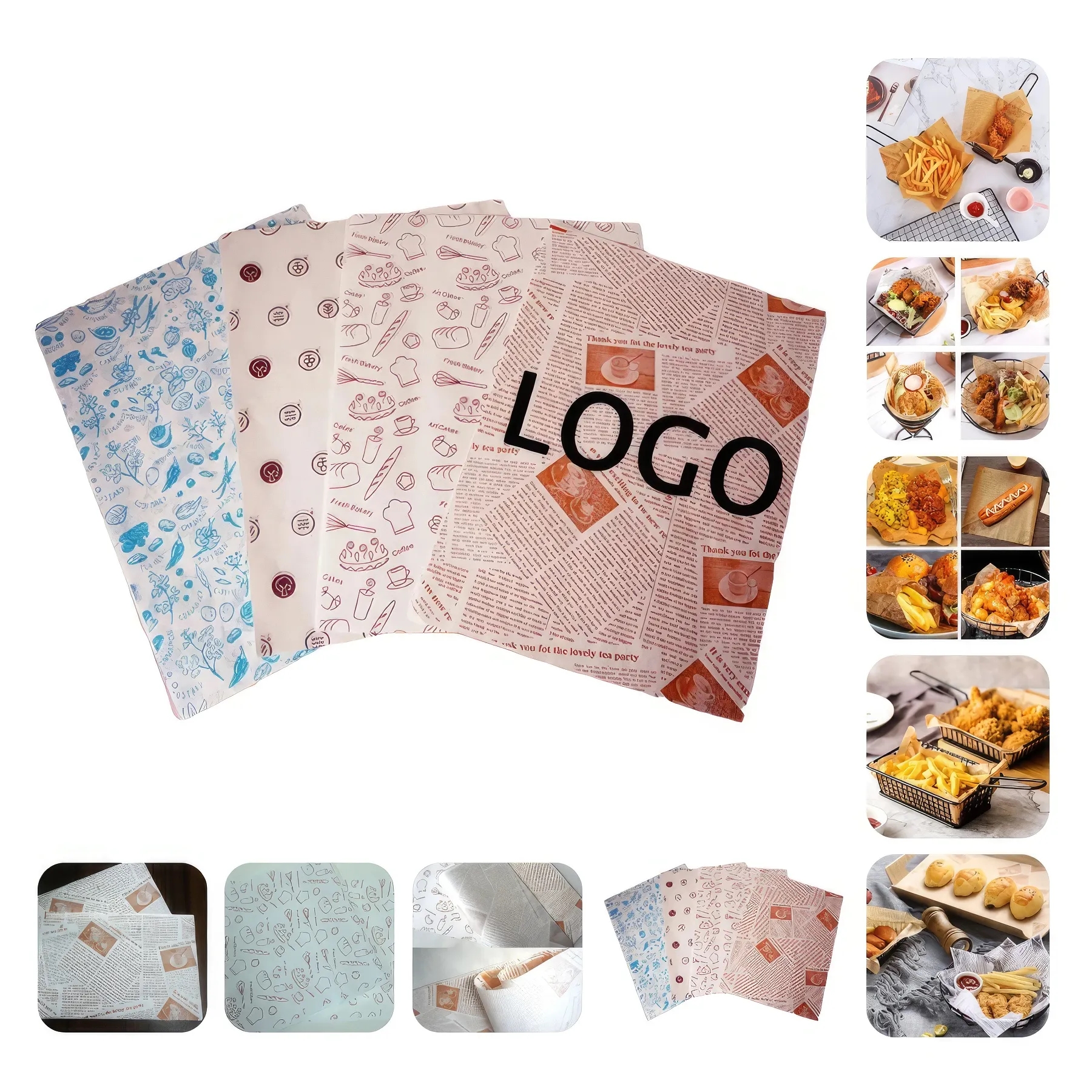 Snack Deli Hamburger Wrap Paper for Restaurant Picnic 2