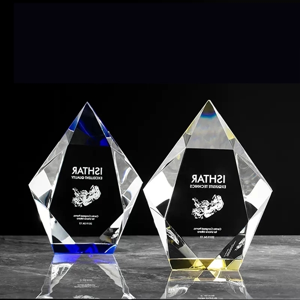Royal blue crystal accent trophy 5