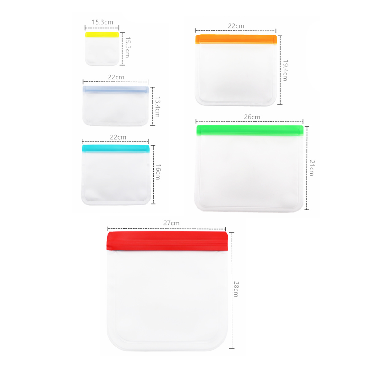 Reusable Food Storage Bags with Color Zip Seal 4