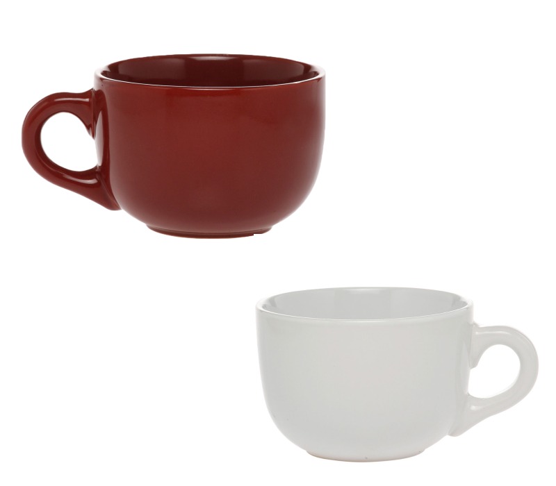 Bowl Shaped Handled Stoneware Mug, 18 oz. 2