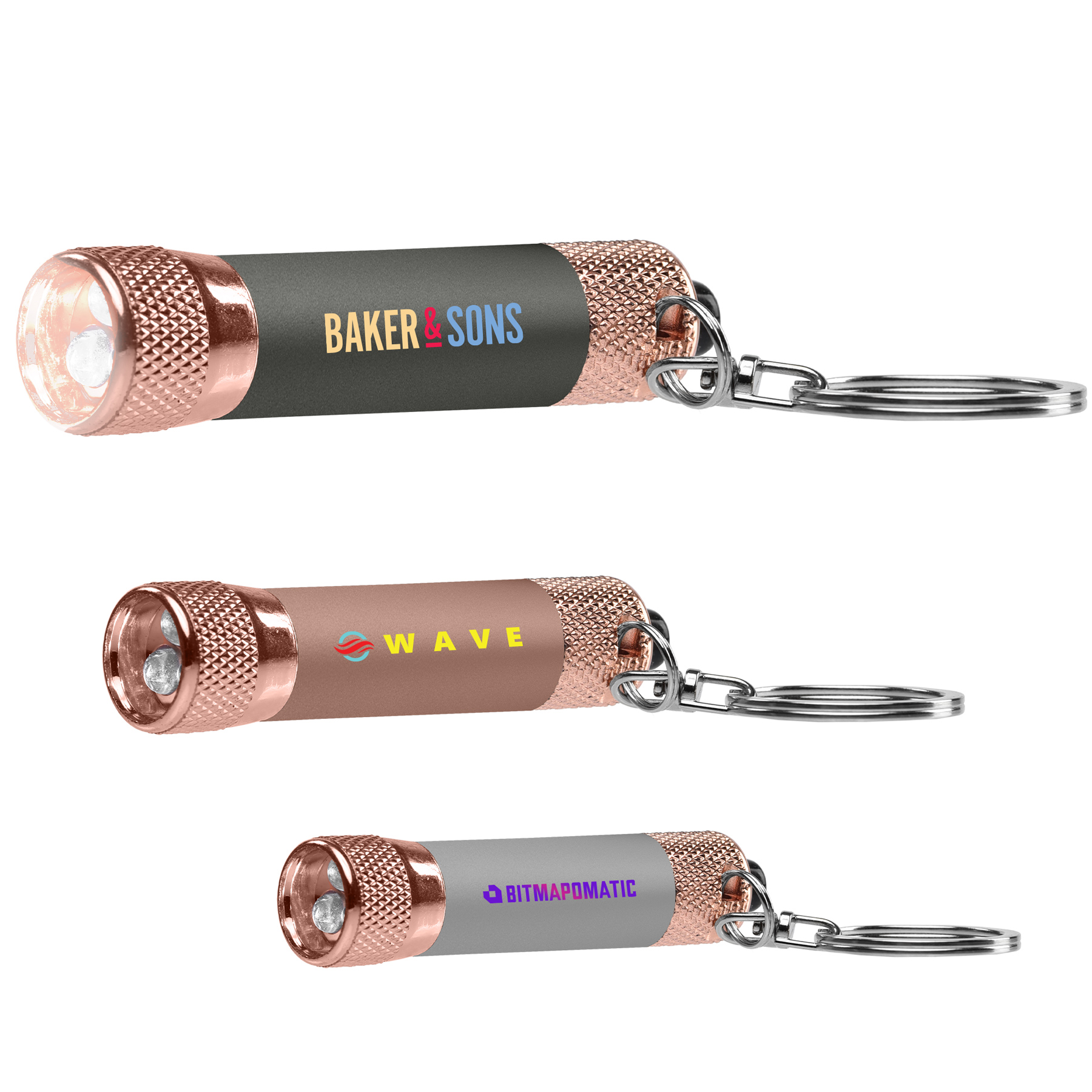 Chroma Softy Rose Gold Metallic - LED Flashlight with Keyring 2