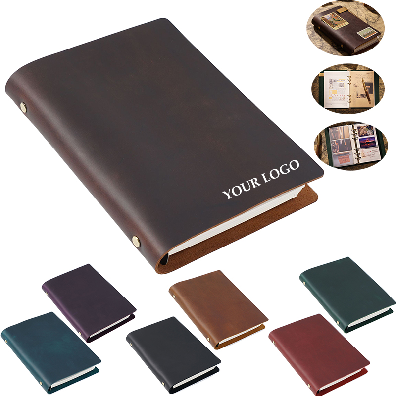 A5 Vintage Crazy Horse Genuine Leather Journal Diary Notebook 1