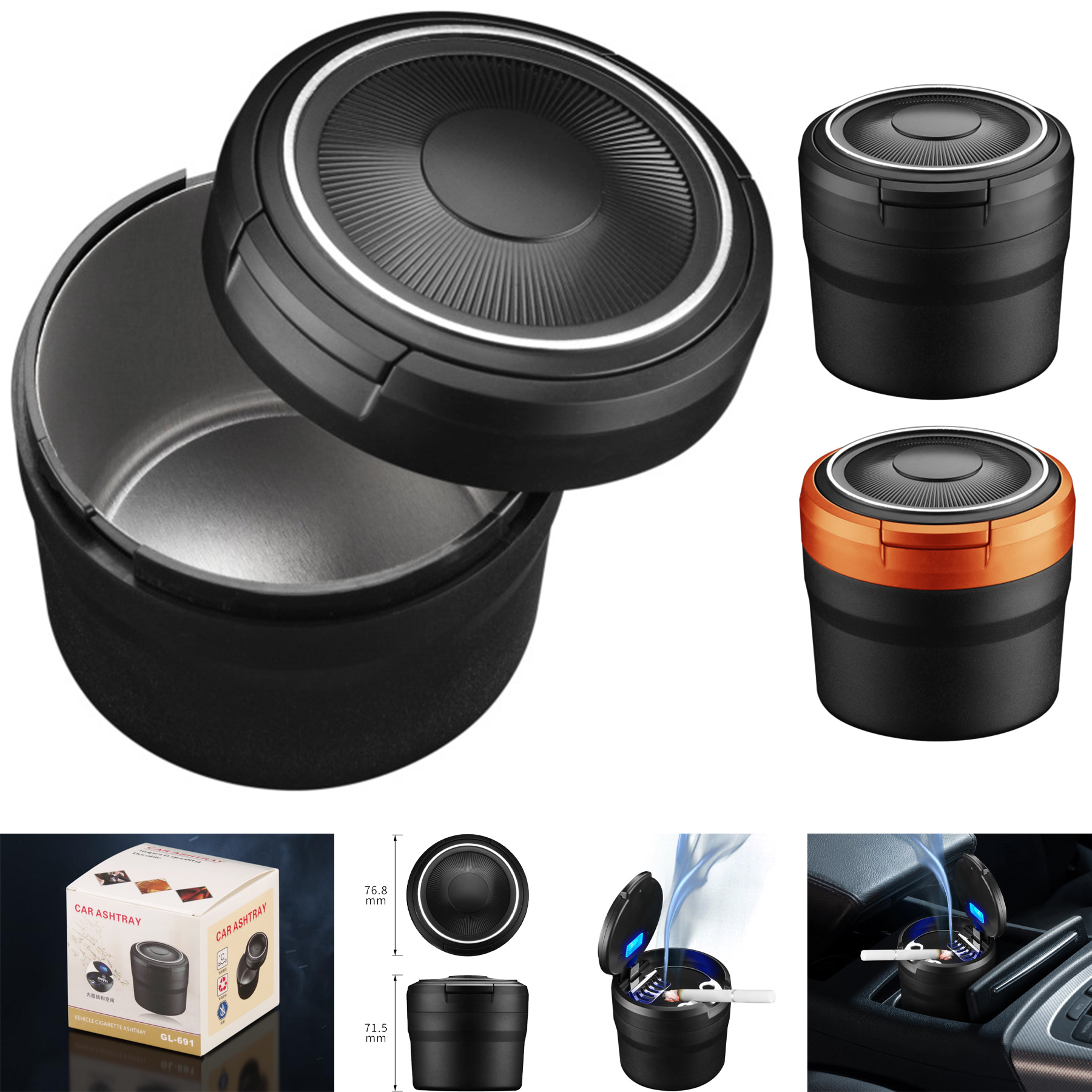 Car Ashtray with Lid Portable 1