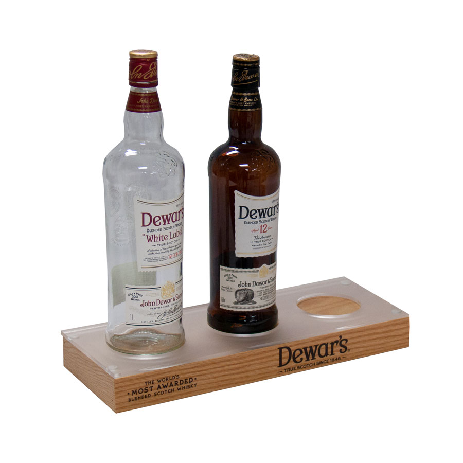 Oak Bottle Glorifier with Frosted Top - 3 Bottle 6