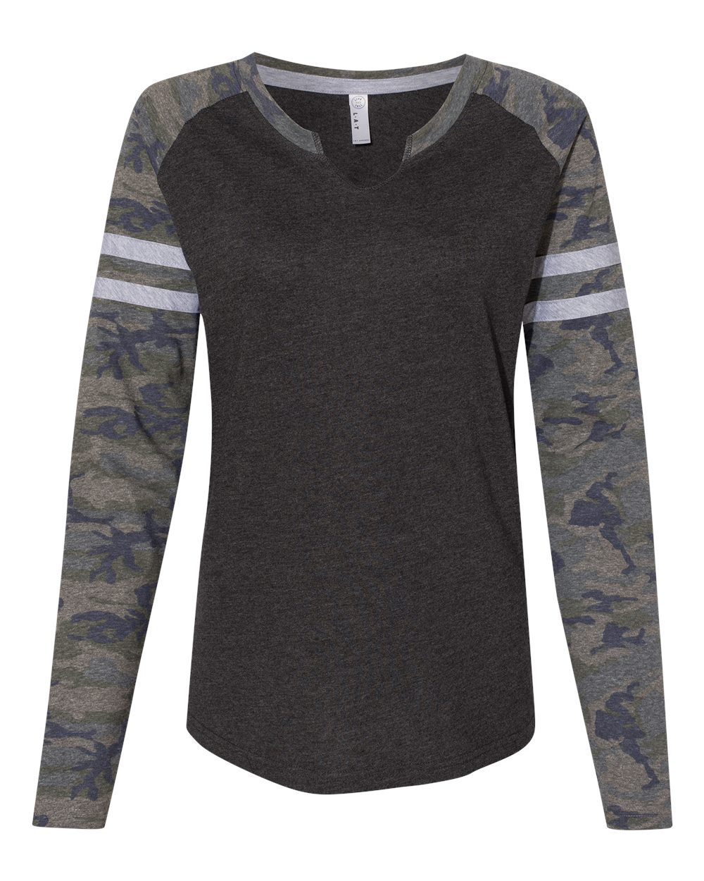 Women's Fine Jersey Mash Up Long Sleeve T-Shirt - 3534 21