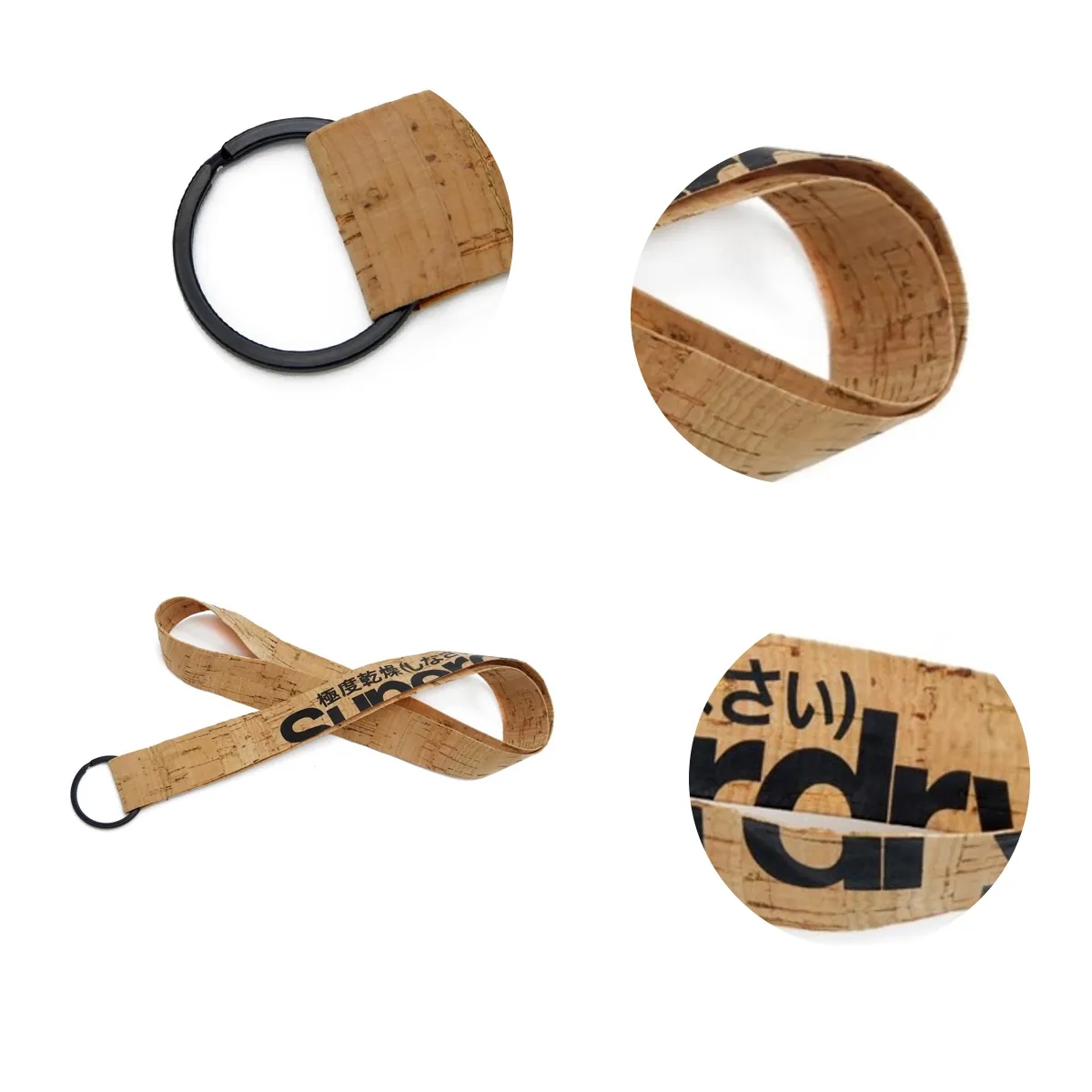 Eco Cork Lanyard With Metal Swivel Hook For ID Badges 3
