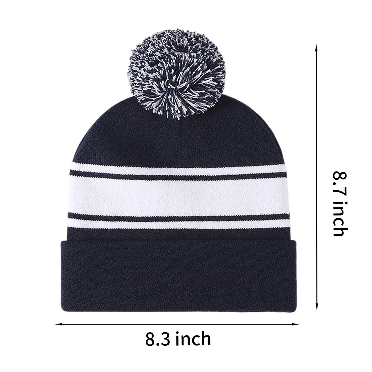 Acrylic Cuffed Knit Hat for Youth Winter Wear 7