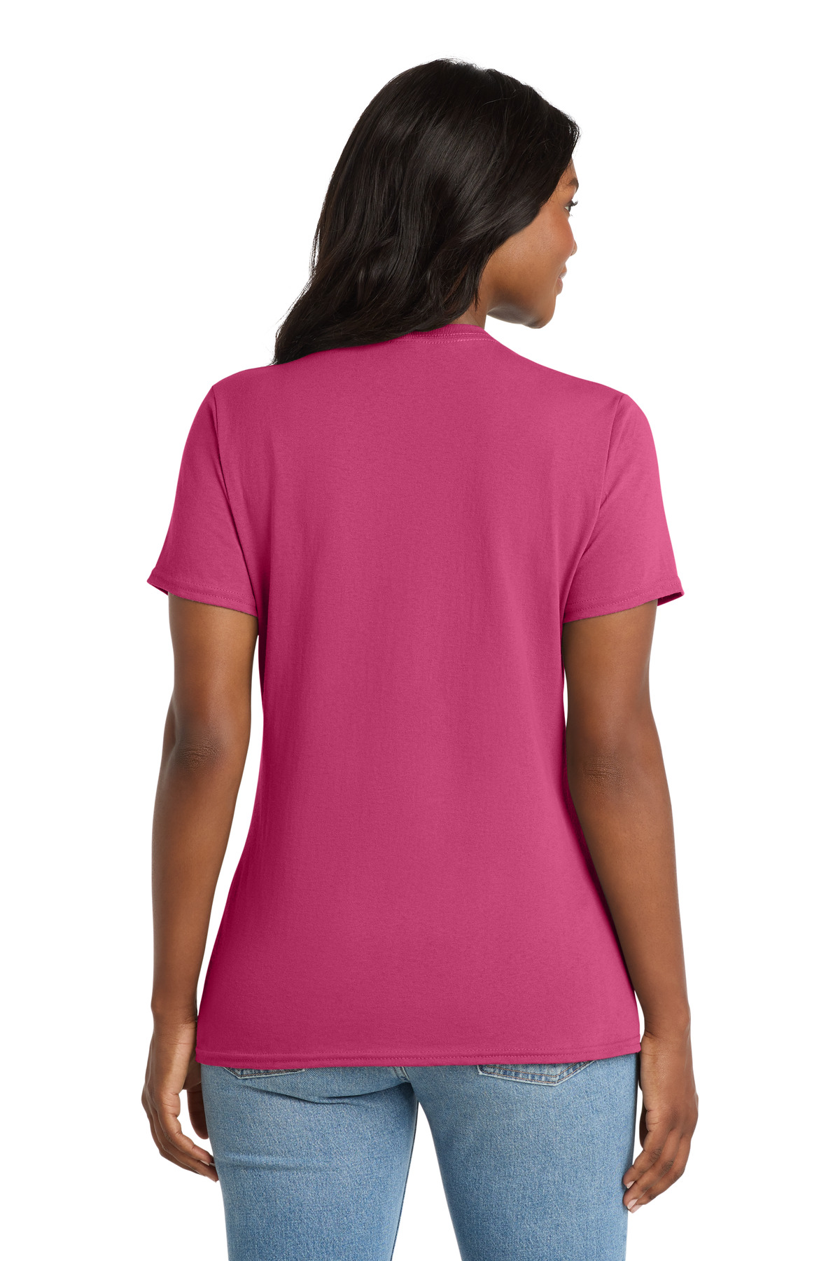Port & Co Women's Core Cotton V-Neck Tee. LPC54V 100