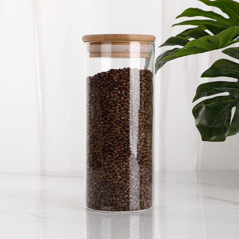 Glass Storage Jar With Decorative Airtight Bamboo Lid 3