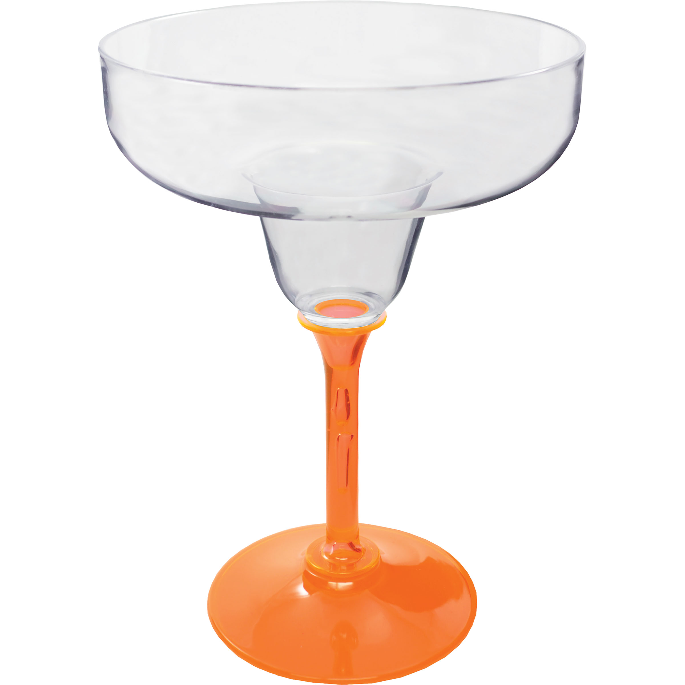 12oz Standard Stem Plastic Margarita Glass with Your Choice of Stem Color 14